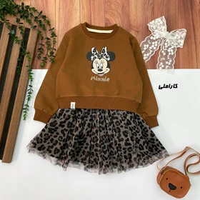 کراپ دامن دخترانه میکی پلنگی