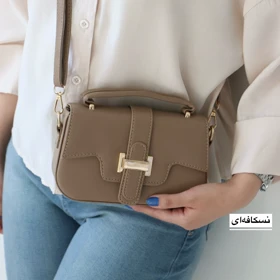 کیف زنانه دوشی - دستی مدل جودی (نسکافه ای)