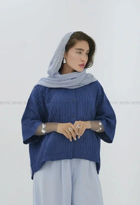 شومیز پری راه راه ابریشم