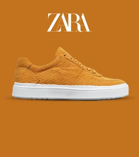 کفش کتانی کژوال مردانه خردلی ZARA مدل 6807