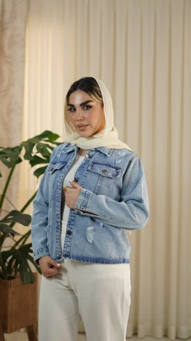 کراپ کت جیب پفکی کد 4123