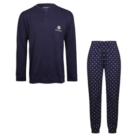 ست تیشرت آستین بلند و شلوار مردانه لین مدل نخ پنبه کد 5197-499