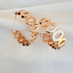 گوشواره حلقه‌ای طرح دار ژوپینگ