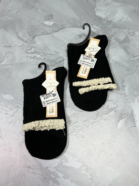 جوراب ساق‌دار لب گیپور سفید