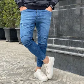 شلوار جین آبی اسلیم فیت مردانه