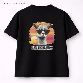 تیشرت پینترستی Llama | قواره باکسی %100 پنبه کد 1293