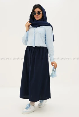 شومیز کراپ اسلپ آستین بلند کد1005354