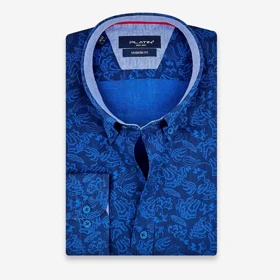 پیراهن لینن طرحدار 0266105c-5