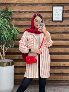 مانتو راه راه دو جیب