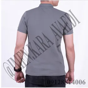 تیشرت کار یقه دار طوسی