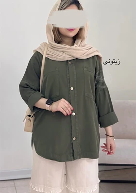 مانتو کتان مدادرنگی