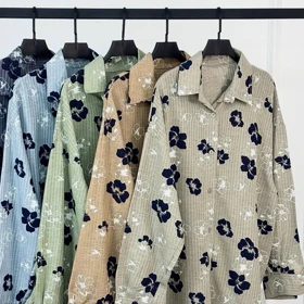 مانتو زنانه لینن دیپلمات گل‌دار