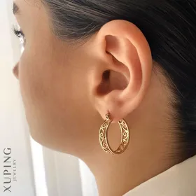 گوشواره حلقه طرح طلا ژوپینگ