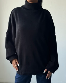 بافت یقه اسکی لانگ کد 1500139 (مشکی)