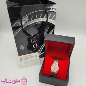 ساعت مچی امگا کانسلیشن زنانه مدل نقره ای صورتی
