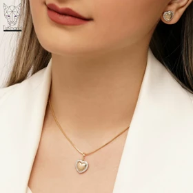 نیم ست قلب نگین‌دار ژوپینگ