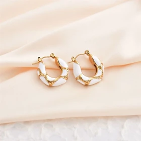 گوشواره حلقه‌ای استیل مدرن در 3 رنگ