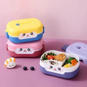 ظرف غذای داخل پلاستیک 2خانه