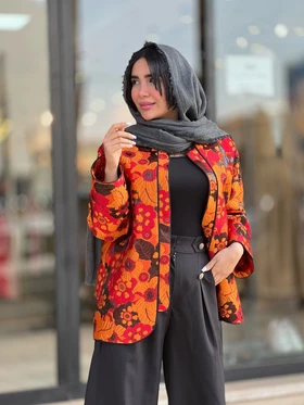 مانتو طرح برجسته گل‌دار کد 810