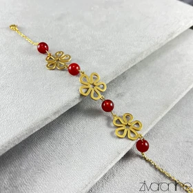 دستبند زنانه طرح عقیق و گل 40176