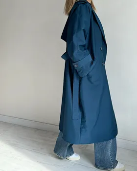 ترنچ کت Drop قد بلند (سرمه ای)