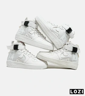 کفش کتانی ساق‌دار مردانه سفید NIKE AIRFORCE AF1