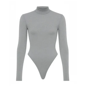 بادی نخی آستین بلند رنگ طوسی مه جامه 1395