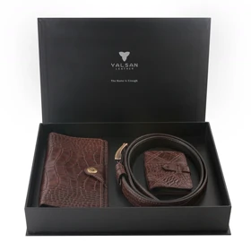 ست هدیه مردانه چرم یلسان مدل رادیس کد CHN-KAYA-GC-026