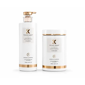ست شامپو و ماسک مو سفید کراتین کویینKeratin Queen ضد ریزش Keratin & Collagen