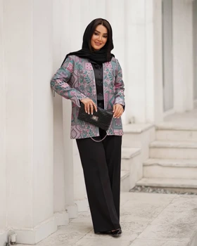 کت مجلسی ژاکارد یقه هفت