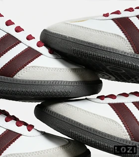 کفش کتانی مردانه و زنانه سفید زرشکی ADIDAS Samba