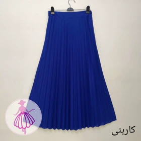 دامن پلیسه کرپ جودون بلند (کاربنی)