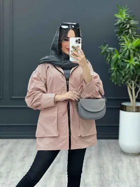 بارانی کمرگت آستین چین‌دار