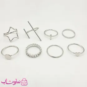 پک انگشتر ستاره و قلب 8 عددی