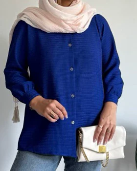 شومیز مانتویی بیسکوییتی