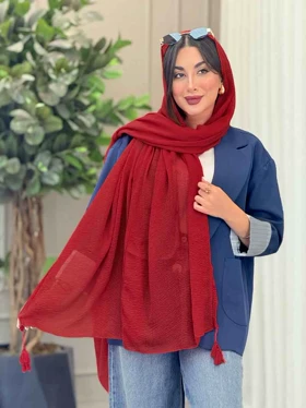 شال پلیسه منگوله‌دار شبنم