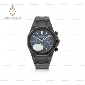 ساعت مچی اودمار پیگه کورنوگراف بند مشکی صفحه سرمه ای Audemars Piguet