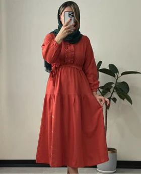 پیراهن مانتویی نگار بالا دگمه دار