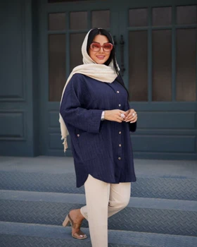 مانتو زنانه یقه مردانه دو جیب مدل رها کد 764 (اصالت ضمانت)