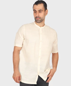 پیراهن لینن مردانه یقه دیپلمات 2640