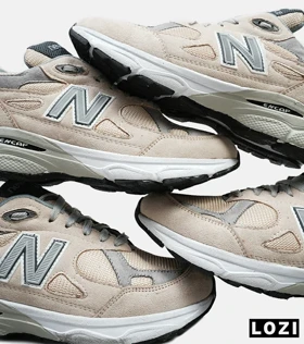 کفش کتانی کرم طوسی NEW BALANCE 990