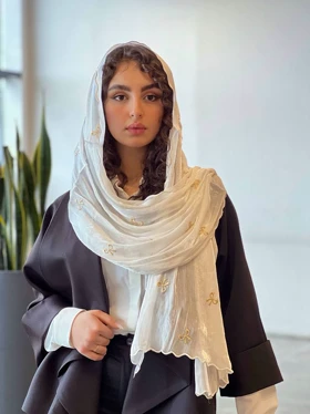 شال بهاره دورتی (سفید)