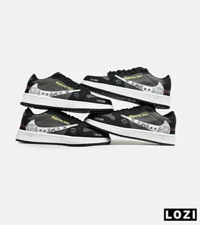 کفش کتانی مردانه و زنانه مشکی طوسی سفید NIKE travis scott مدل 6635