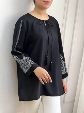 تونیک آستین طرحدار منگوله کد 3561