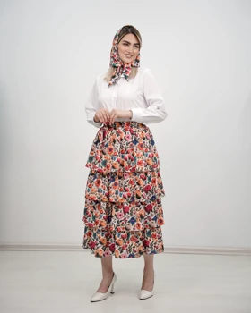 ست اسکارف دار گل‌دار