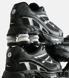 کفش کتانی مردانه مشکی سفید نایک NIKE x SUPREME shox ride 2