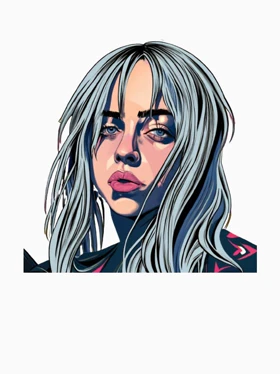 تیشرت بیلی ایلیش | Billie Eilish fan art کد 230047