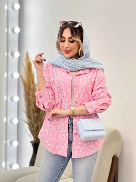 مانتو طرح گل بابونه دو جیب