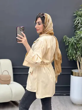 مانتو دکمه مخفی دو جیب پاکتی