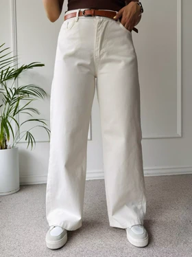 شلوار کتان نیم بگ نهال